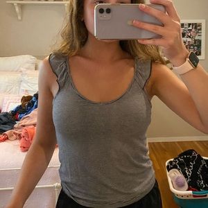 Ruffled sleeve tank top